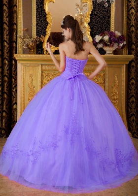 Perfect Lavender Sweetheart 2014 Spring Appliques Quinceanera Dresses