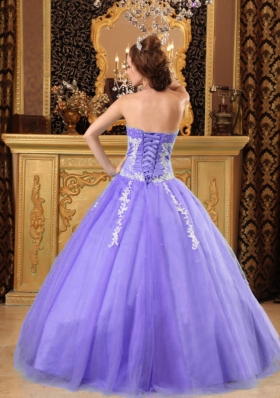 Puffy Sweetheart Appliques Lavender for 2014 Quinceanera Dresses