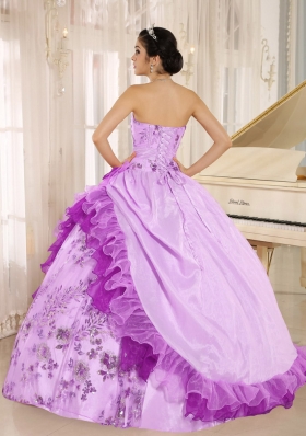 2014 Elegant Applqiues and Hand Made Flowers Quinceanera Dresses