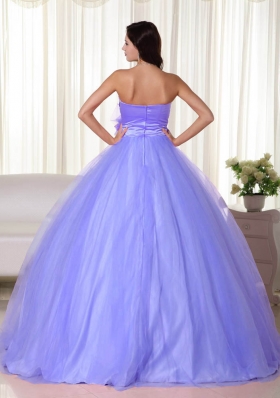 2014 Lavender Gown Sweetheart Beading Quinceanera Dresses with Hand Made Flower