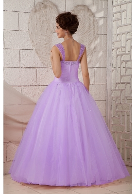 2014 Spring Pretty Puffy Straps Beading Quinceanea Dresses