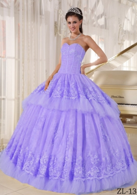 Beautiful Ball Gown Sweetheart Lace Appliques Quinceanera Dresses for 2014