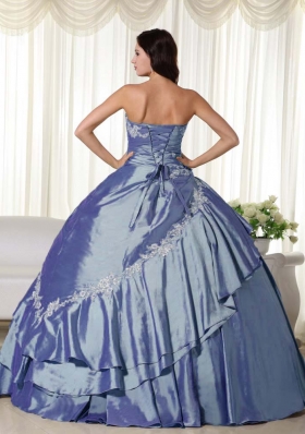 Beautiful Puffy Strapless Appliques 2014 Spring Quinceanera Dresses