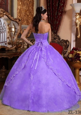 Beautiful Puffy Strapless Lace Appliques Quinceanera Dresses for 2014