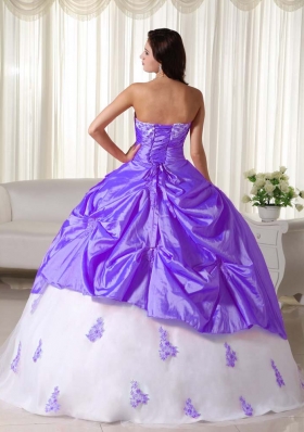 Puffy Sweetheart 2014 Spring Appliques Quinceanera Dresses with Pick-ups