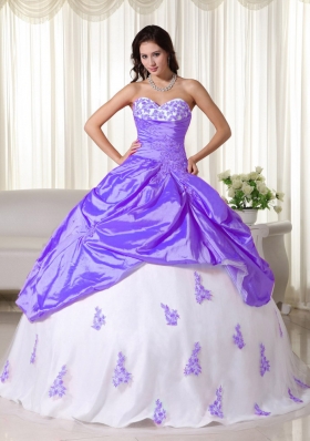 Puffy Sweetheart 2014 Spring Appliques Quinceanera Dresses with Pick-ups