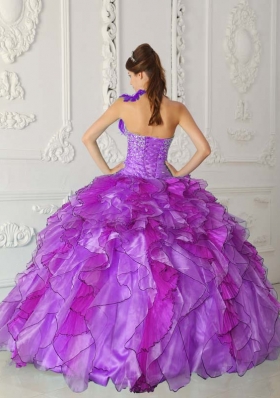 Romantic Puffy Strapless 2014 Beading Quinceanera Dresses