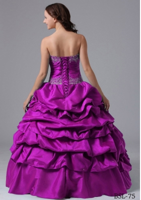 2013 Ball Gown Pick-ups Quinceanera Dress With Beading and Ruche