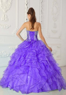 2014 Pretty Puffy Strapless Appliques Quinceanera Dresses