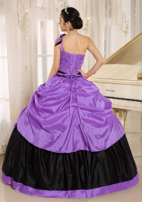 Classical One Shoulder 2014 Quinceanera Dresses With Bowknot and Appliques