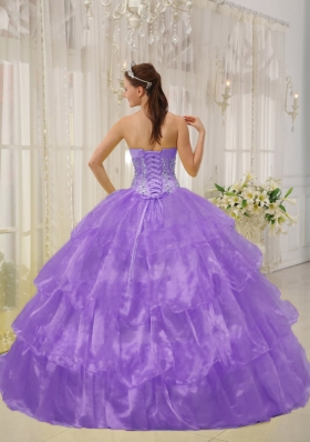 Classical Puffy Strapless Ruffled Layers Beading 2014 Quinceanera Dresses