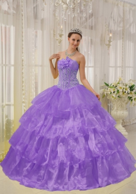 Classical Puffy Strapless Ruffled Layers Beading 2014 Quinceanera Dresses