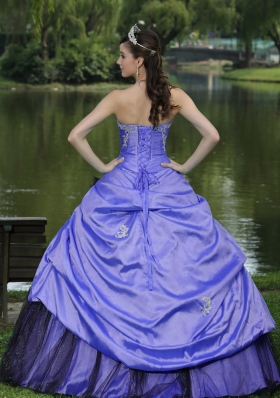 Custom Made Puffy Strapless 2014 Lavender Quinceanera Dresses