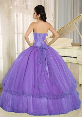 Elegant Beading and Bowknot 2014 Lavender Quinceanera Dresses