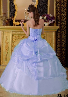 Luxurious Quinceanera Dresses in Light Blue Puffy Strapless 2014 Beading Ruched