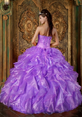 Puffy Strapless Beading and Ruffles 2014 Quinceanera Dresses