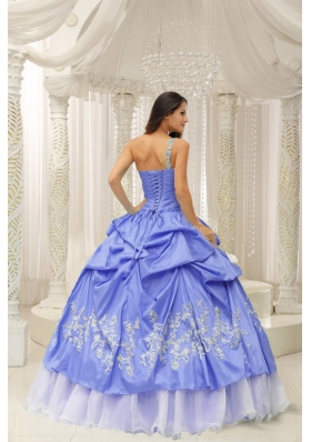 Romantic One Shoulder Embroidery Quinceanera Dresses for 2014