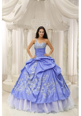 Romantic One Shoulder Embroidery Quinceanera Dresses for 2014