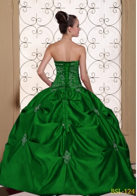 Embroidery Strapless Modest Quinceanera Dresses with Pick-ups