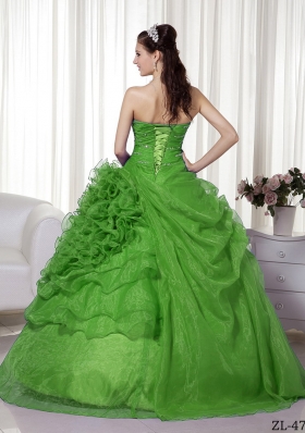 Perfect Puffy Sweetheart with Beading and Ruffles Quinceanera Dress for 2014