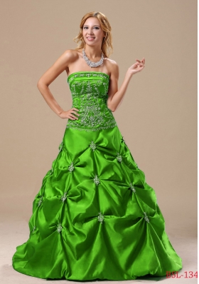 Princess 2014 Quinceanera Dresses with Embroidery Pick-ups