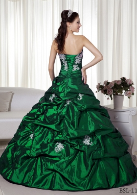 Princess A-line Strapless 2014 Quinceanera Dresses with Appliques