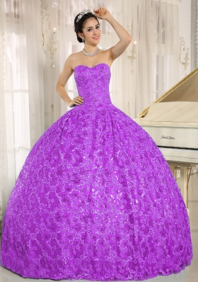 Sweetheart Ball Gown Full Length Quinceanera Dress with Lace All Over Skirt