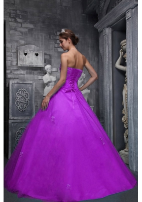 Sweetheart Taffeta and Tulle Quinceanera Dress with Beading and Appliques