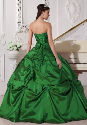 2014 Elegant Puffy Quinceanera Dresses with Sweetheart Appilques