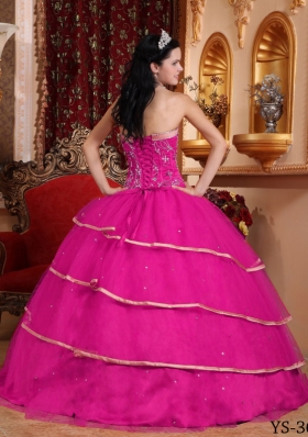 Beaded Decorate Bodice Sweetheart Tulle Dresses For a Quince