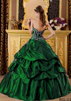 Cheap Puffy Sweetheart Floor-length Quinceanera Dresses with Appliques