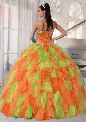 Exclusive Sweetheart Ruffles 2014 Spring Long Quinceanera Dresses