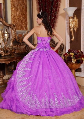 Sweetheart Organza Appliques and Ruffles Sweet Sixteen Dresses