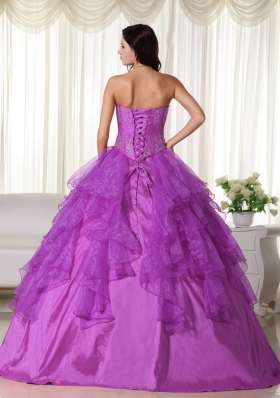 Popular Sweetheart Organza Sweet Sixteen Dresses with Appliques