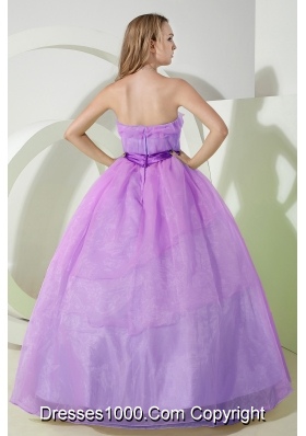 A-line / Princess Strapless Organza Sweet Sixteen Dresses with Ruching