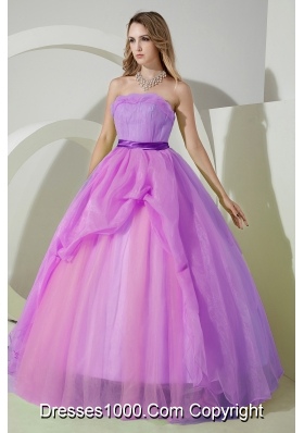 A-line / Princess Strapless Organza Sweet Sixteen Dresses with Ruching