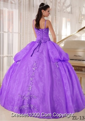 Ball Gown Spaghetti Straps Appliques and Pick-ups Quinceanera Dress 219.69