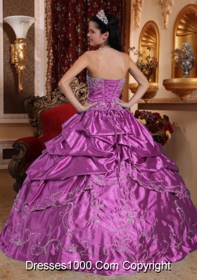 Ball Gown Strapless Embroidery with Beading Dresses For Quinceaneras