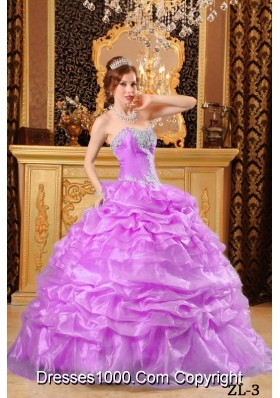 Ball Gown Sweetheart Appliques Dresses For a Quince with Pick-ups