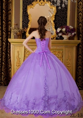 Ball Gown Sweetheart Appliques Organza Dresses For a Quinceanera