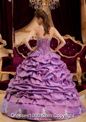 Ball Gown Sweetheart Quinceanera Dress with Pick-ups and Appliques