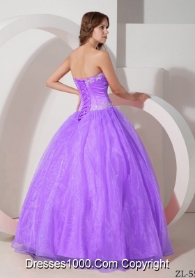 Beautiful Sweetheart Organza Quinceanera Gowns with Appliques and Beading