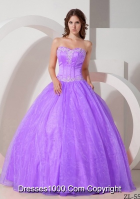 Beautiful Sweetheart Organza Quinceanera Gowns with Appliques and Beading