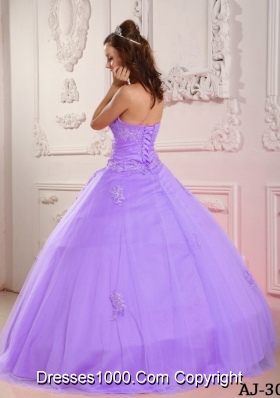 Classical A-line Sweetheart Tulle Appliques Quinceanera Dress