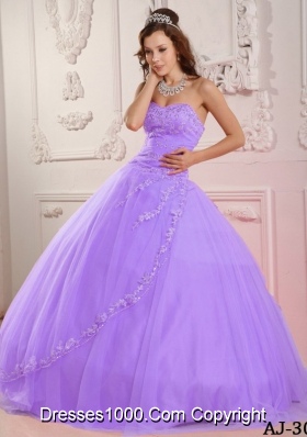 Classical A-line Sweetheart Tulle Appliques Quinceanera Dress