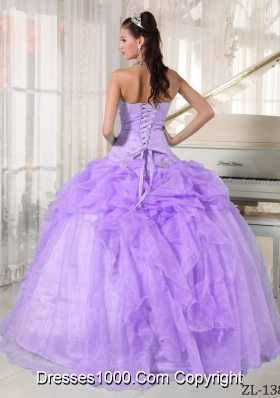 Lavender Ball Gown Strapless Beading Quinceanera Gowns Dresses