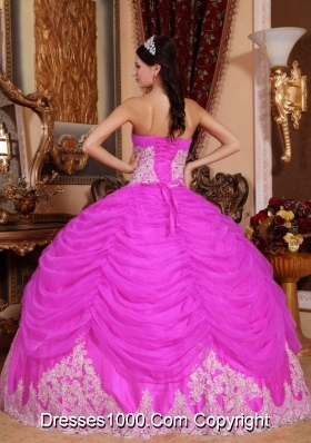 Strapless Beading Sweet 16 Dresses with Appliques and Pick-ups