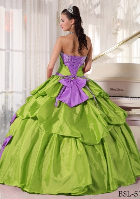 Ball Gown Strapless Appliques Quinceanera Dress with Bows