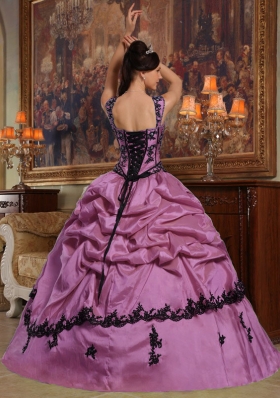 Ball Gown Straps Dress For Quinceanera with Pick-ups and Appliques