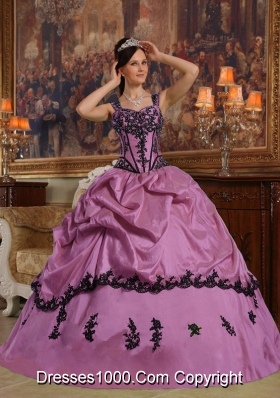 Ball Gown Straps Dress For Quinceanera with Pick-ups and Appliques